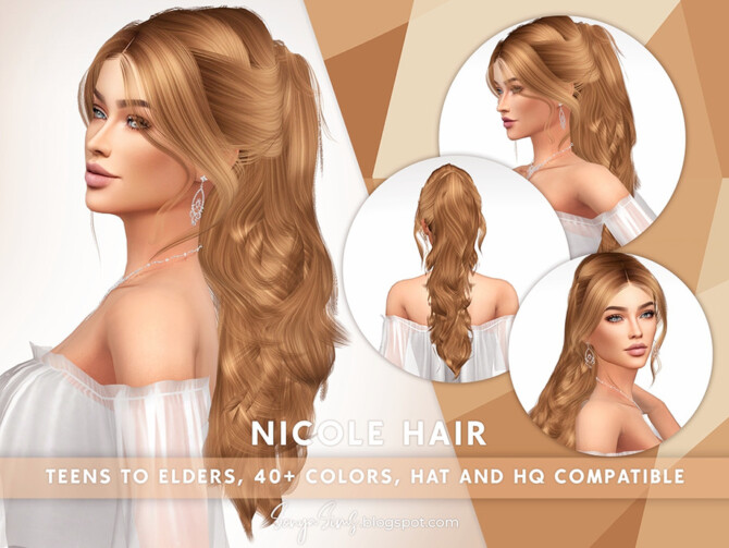 Sims 4 Nicole Hair by SonyaSimsCC at TSR