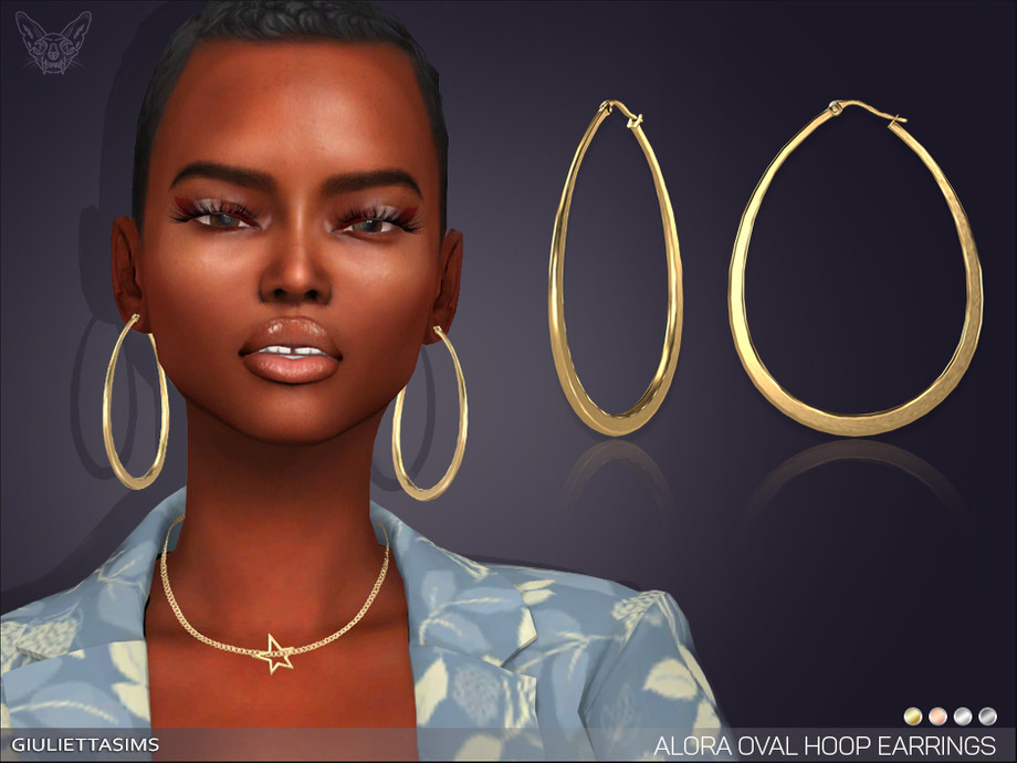 Alora Oval Hoop Earrings by feyona at TSR » Sims 4 Updates