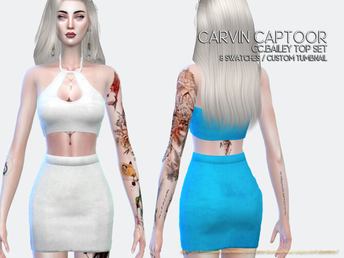 Sims 4 Bailey Top Set by carvin captoor at TSR