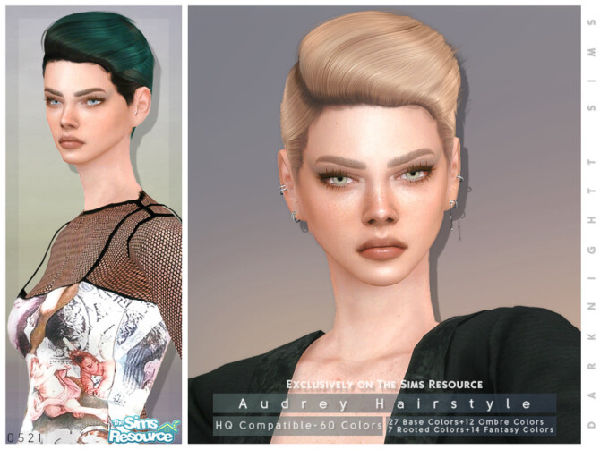 Sims 4 Audrey Hairstyle by DarkNighTt at TSR