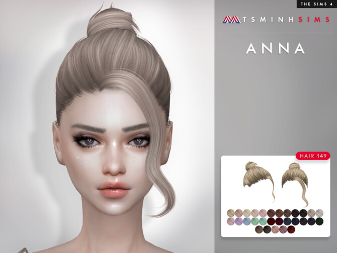 Sims 4 Anna Hair 149 by TsminhSims at TSR