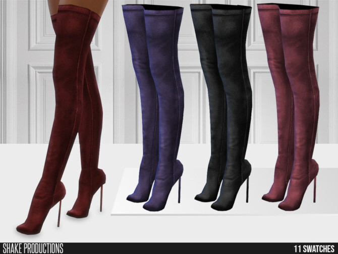 Sims 4 678 Leather High Heels by ShakeProductions at TSR