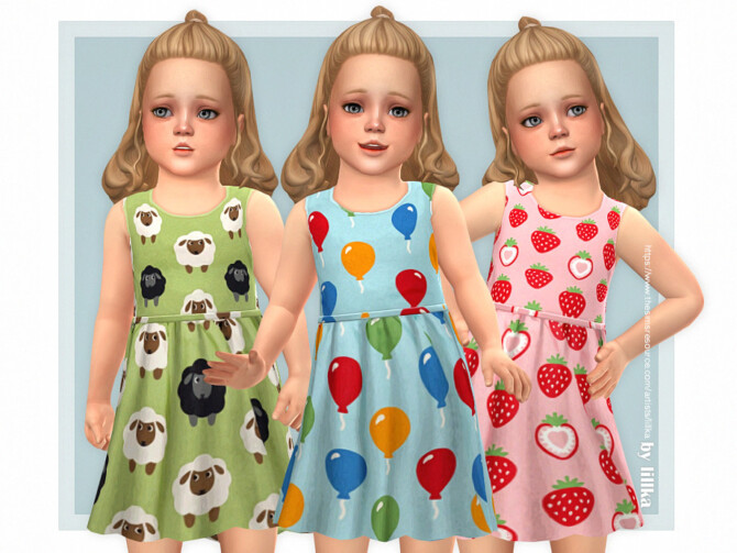 Sims 4 Sina Dress by lillka at TSR