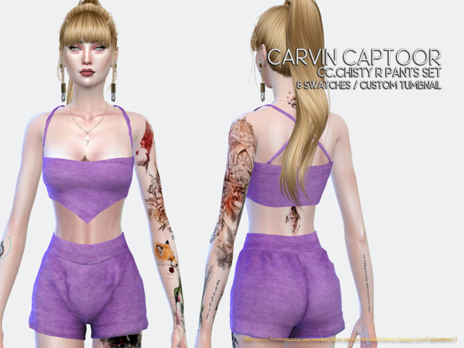 Sims 4 Chisty R Pants Set by carvin captoor at TSR
