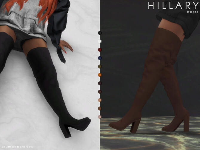 Sims 4 HILLARY boots by Plumbobs n Fries at TSR