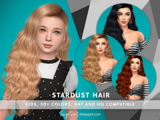 Sims 4 Stardust Hair for Kids by SonyaSimsCC at TSR