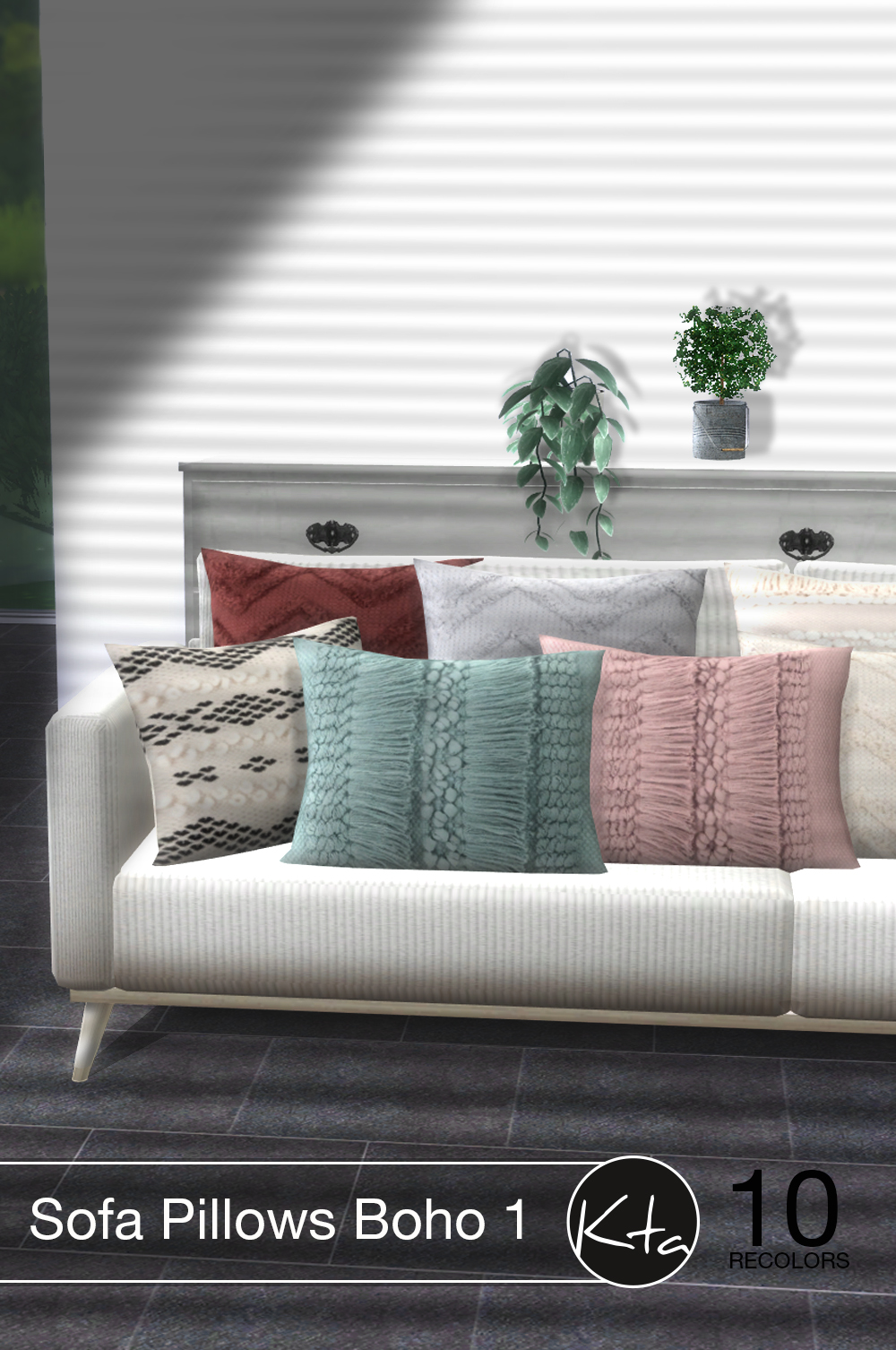 Sofa Pillows Boho 1 at Ktasims » Sims 4 Updates