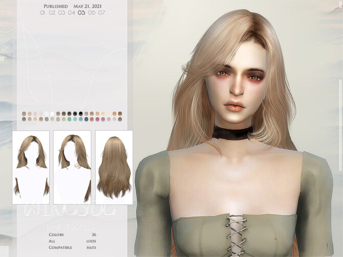 Sims 4 WINGS TO0522 hair by wingssims at TSR