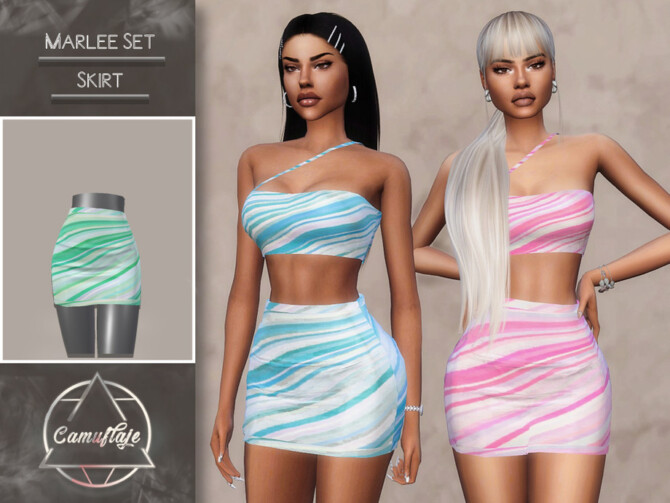 Sims 4 Marlee Set Skirt by Camuflaje at TSR
