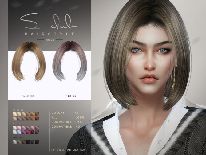 Sims 4 Hair for females 202120 by S Club WM at TSR