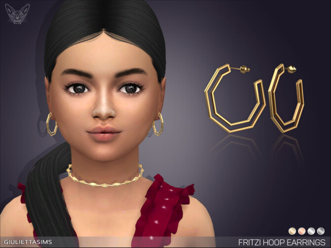 Sims 4 Fritzi Hoop Earrings For Kids by feyona at TSR