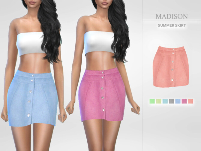 Sims 4 Madison Summer Skirt by Puresim at TSR