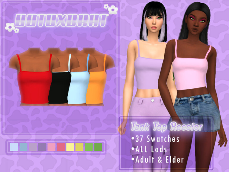 Y2K Tank Top Recolor by B0T0XBRAT at TSR » Sims 4 Updates