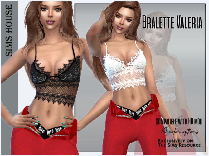 Sims 4 Bralette Valeria by Sims House at TSR