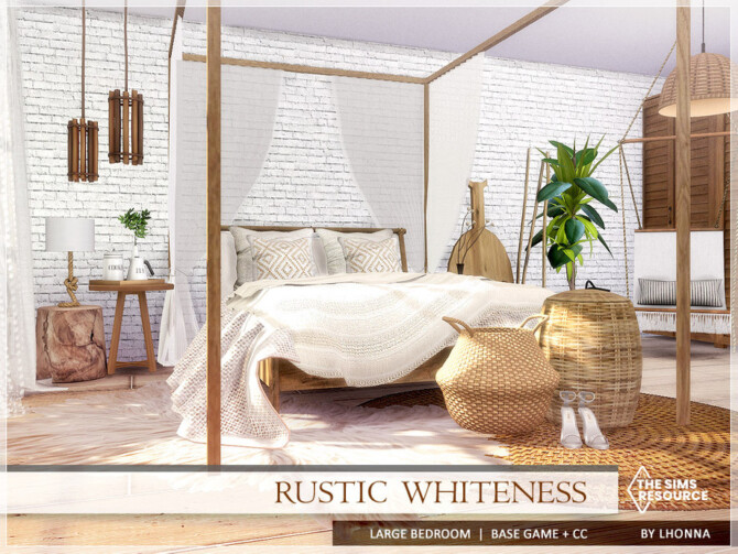 Sims 4 Rustic Whiteness Bedroom by Lhonna at TSR