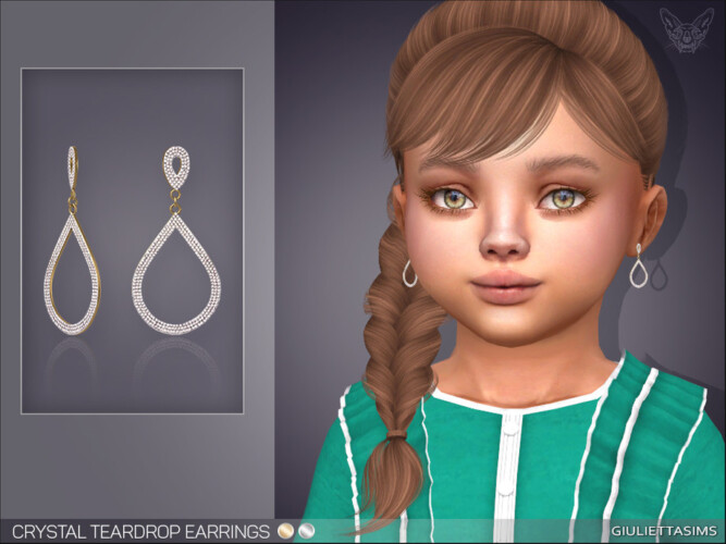 Crystal Teardrop Earrings For Toddlers By Feyona