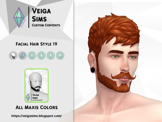 Sims 4 Facial Hair Style 19 by David Mtv at TSR