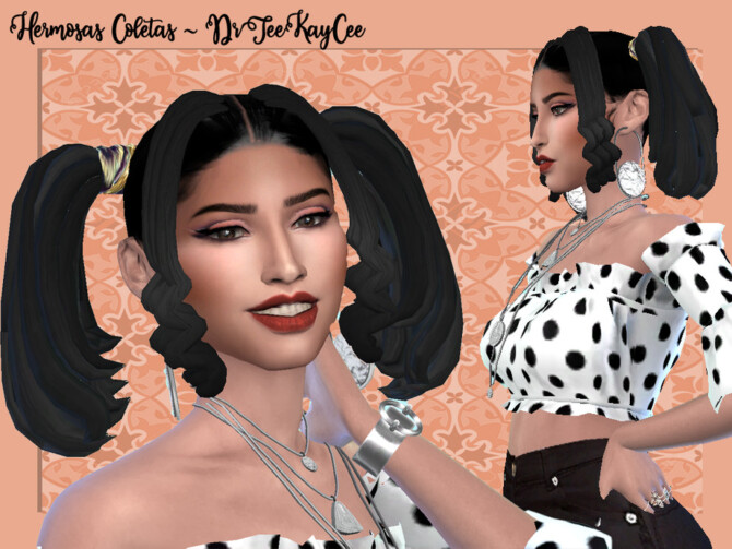 Sims 4 Hermosas Coletas (Beautiful Pigtails) by drteekaycee at TSR