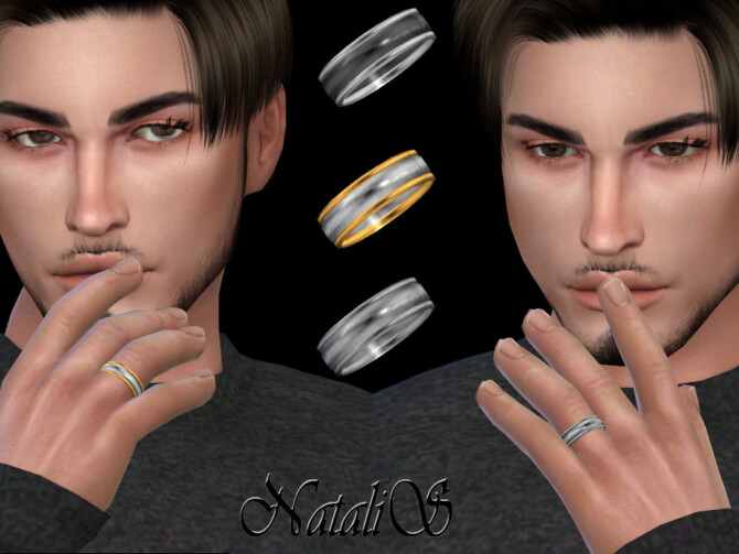 Two-tone male wedding band set by NataliS at TSR » Sims 4 Updates