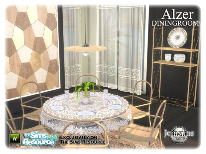 Sims 4 Alzer dining room by jomsims at TSR
