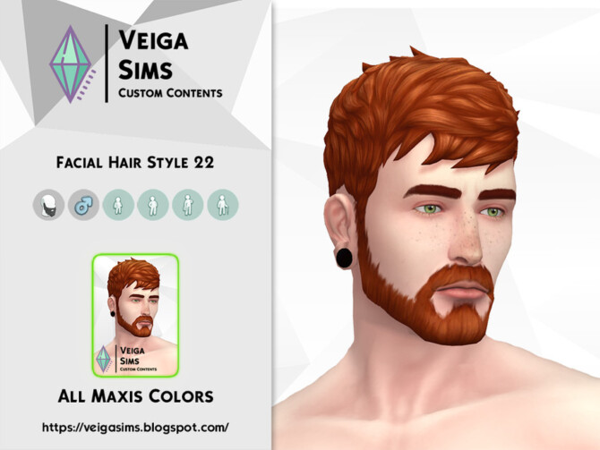 Sims 4 Facial Hair Style 22 by David Mtv at TSR