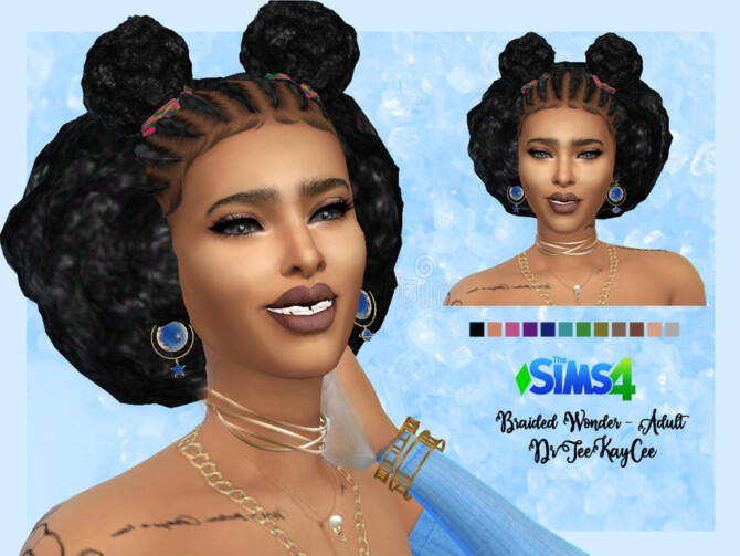 Sims 4 Braided Wonder Hair by drteekaycee at TSR