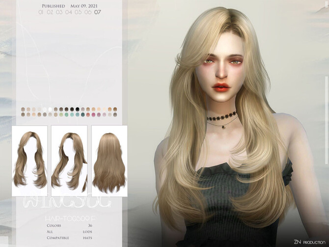 Sims 4 WINGS TO0509 hair by wingssims at TSR