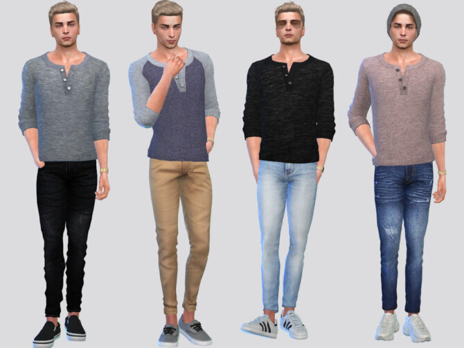 Sims 4 Basic Henley Shirt by McLayneSims at TSR