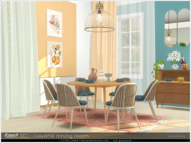 Sims 4 Dayana dining room by Severinka at TSR