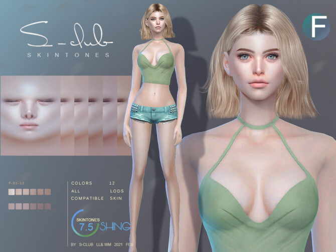 Sims 4 SHING 7.5 F skintone by S Club WMLL at TSR