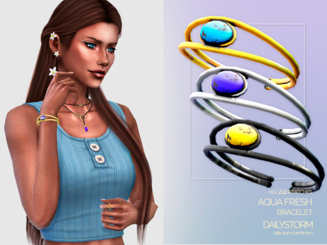 Sims 4 Aqua Fresh Bracelet by DailyStorm at TSR