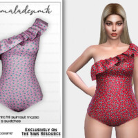 Ditsy Floral Print Frill Swimsuit Mc230 By Mermaladesimtr