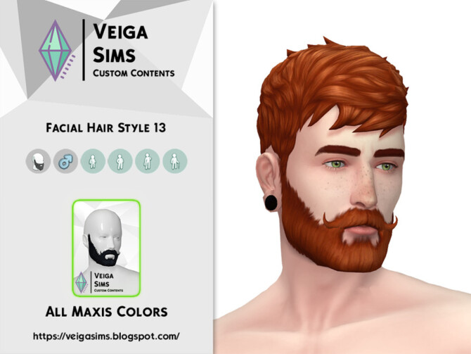 Sims 4 Facial Hair Style 13 by David Mtv at TSR