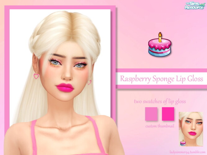 Raspberry Sponge Lip Gloss By Ladysimmer94