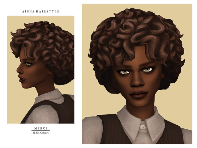 Sims 4 Aisha Hairstyle by Merci at TSR