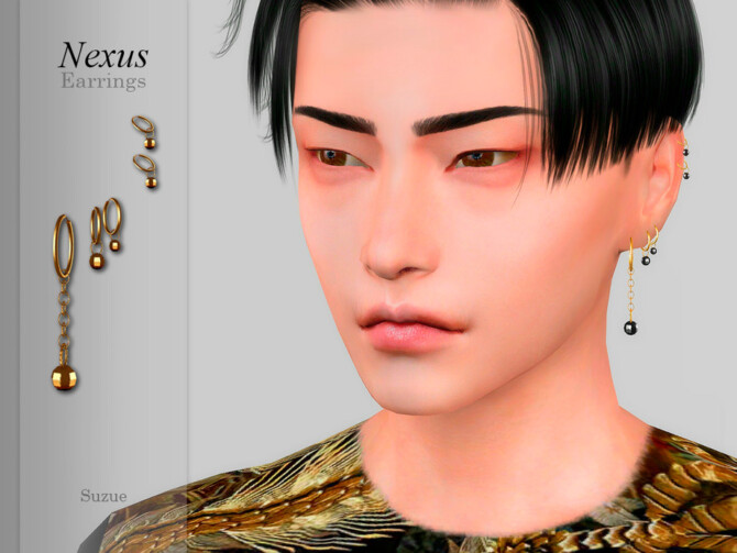 Sims 4 Nexus Earrings by Suzue at TSR
