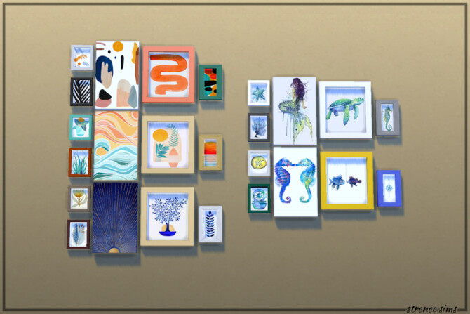 Sims 4 Collage Wall Art Sets at Strenee Sims