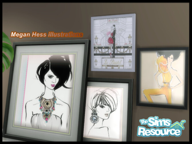 Sims 4 Megan Hess illustrations by seimar8 at TSR