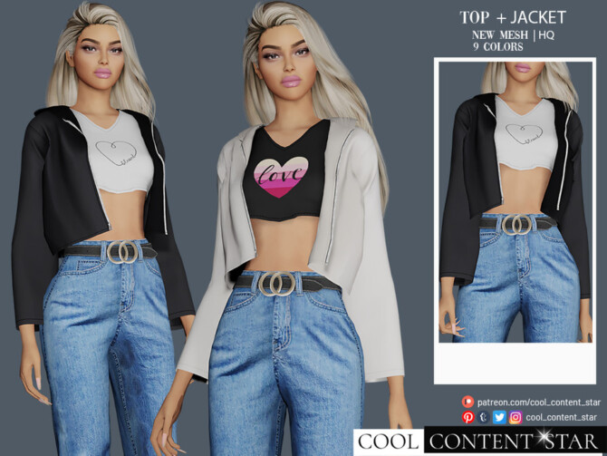 Sims 4 Top With Jacket by sims2fanbg at TSR
