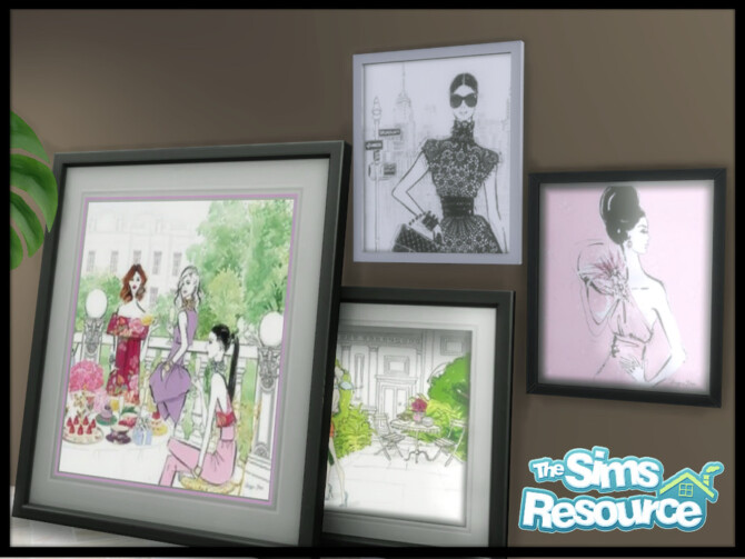 Sims 4 Megan Hess illustrations by seimar8 at TSR
