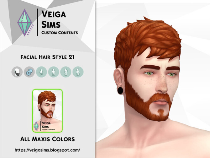 Sims 4 Facial Hair Style 21 by David Mtv at TSR