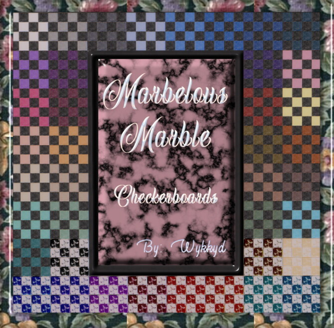 Sims 4 Checkerboard Marbelous Marble Flooring Tiles by Wykkyd at TSR