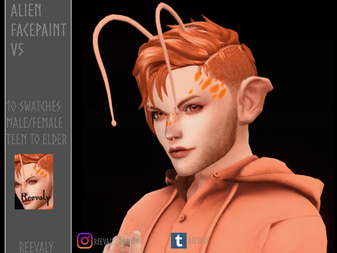 Sims 4 Alien Facepaint V5 by Reevaly at TSR