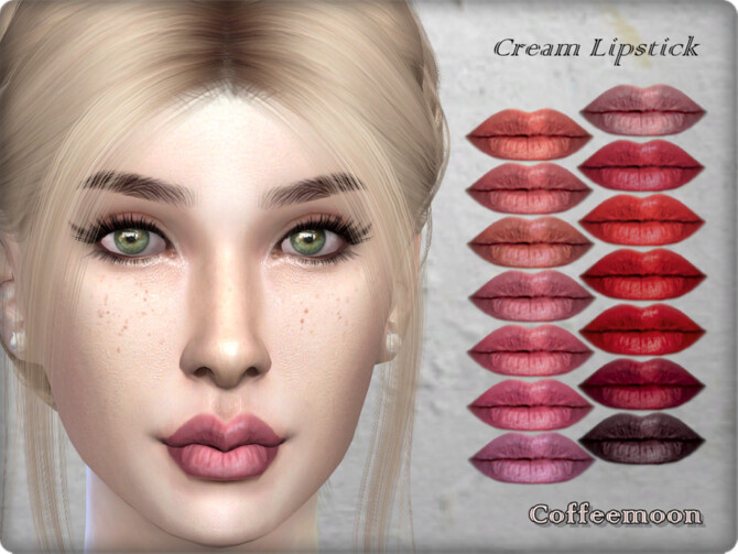 Sims 4 Cream lipstick by Coffeemoon at TSR