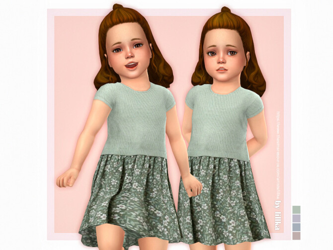 Sims 4 River Dress by lillka at TSR