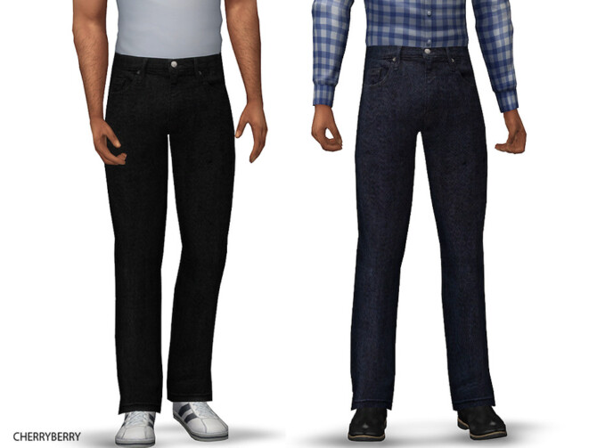 Sims 4 Mens Casual Denim Pants by CherryBerrySim at TSR