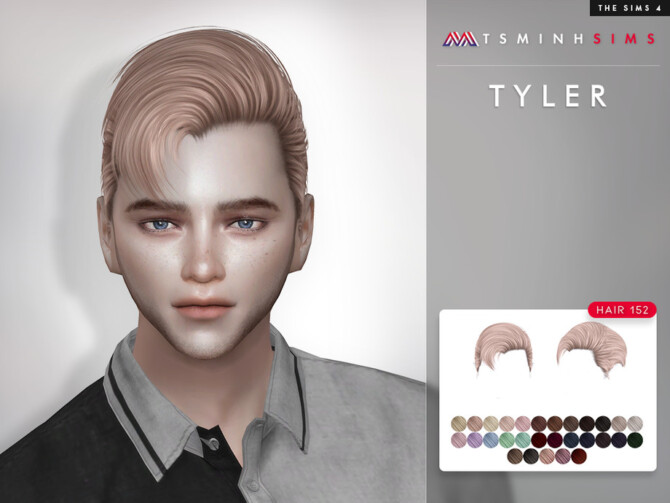 Sims 4 Tyler Hair 152 by TsminhSims at TSR