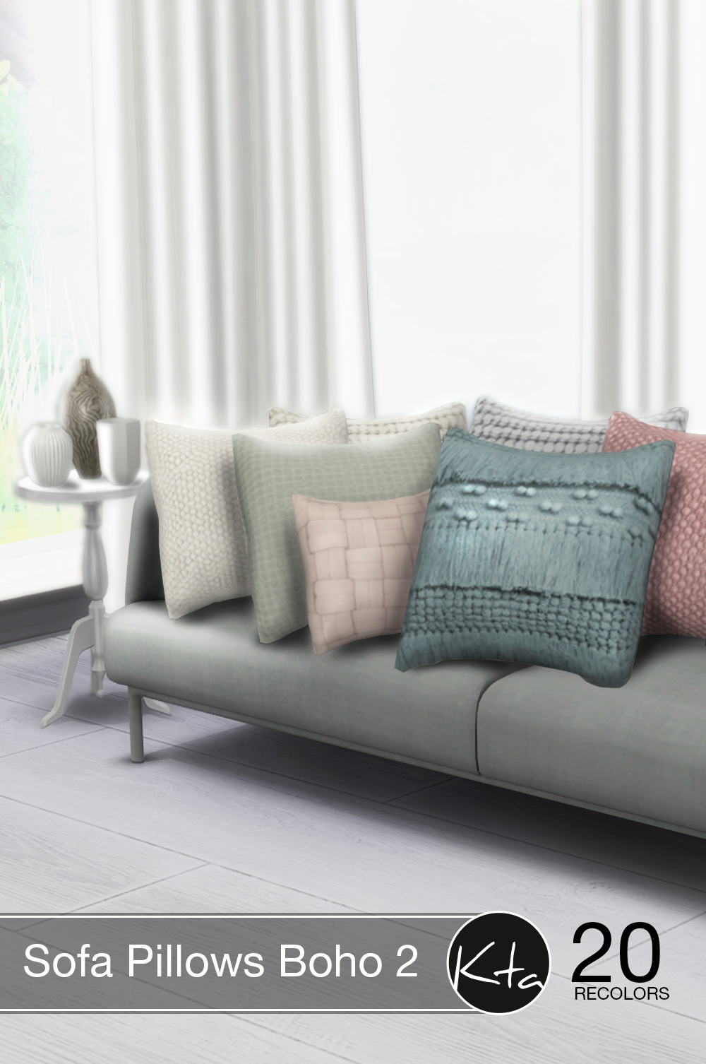 Sofa Pillows Boho 2 at Ktasims » Sims 4 Updates