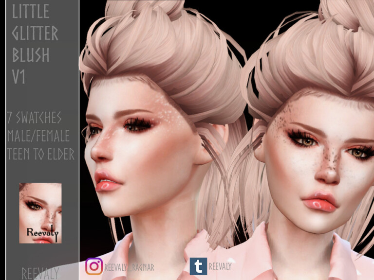 Little Glitter Blush V1 by Reevaly at TSR » Sims 4 Updates