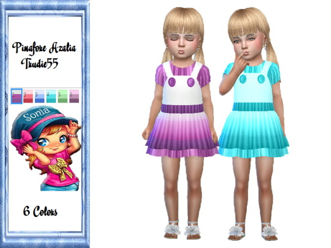 Sims 4 Pinafore Azalia Dress by TrudieOpp at TSR